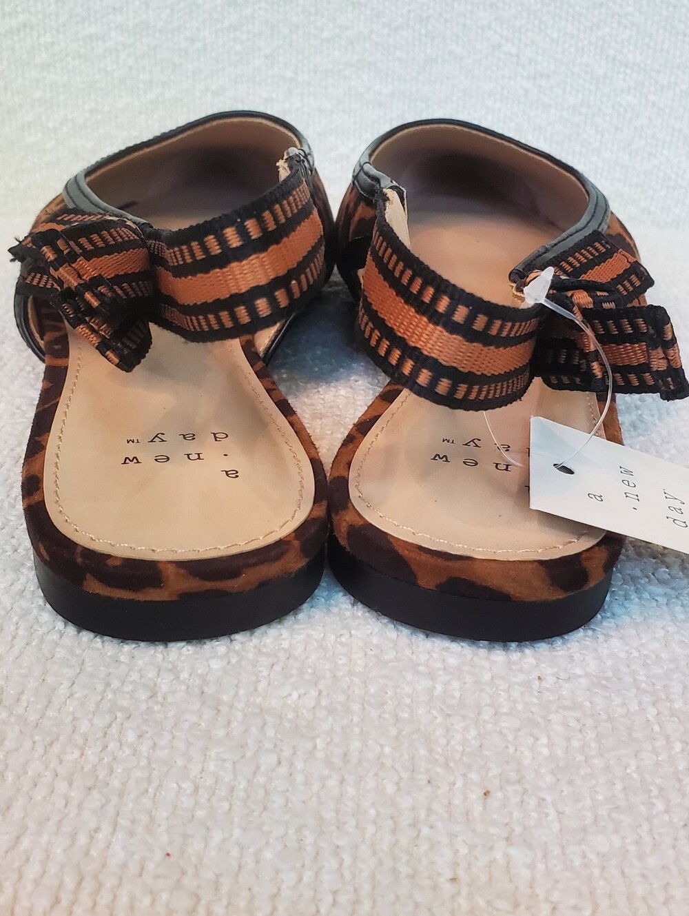 NWT a new day Leopard-Print Pointed Slingback Flats - Brown & Black Size 7.5 - Picture 5 of 7